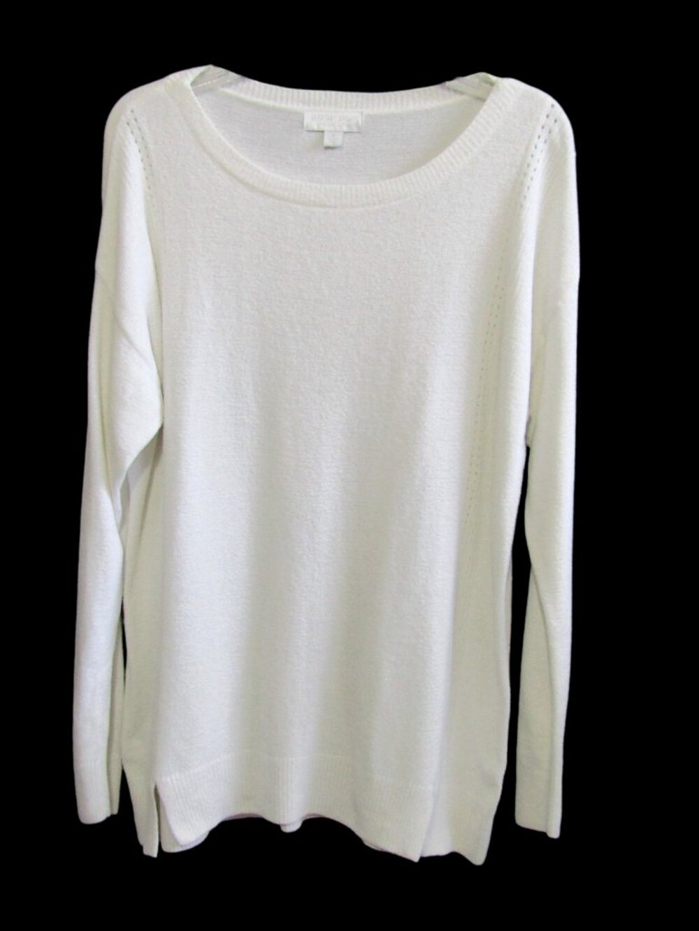 Barefoot Dreams Cozy Chic Ultra Lite Cream Round Neck Tunic Size M Long Sleeve
